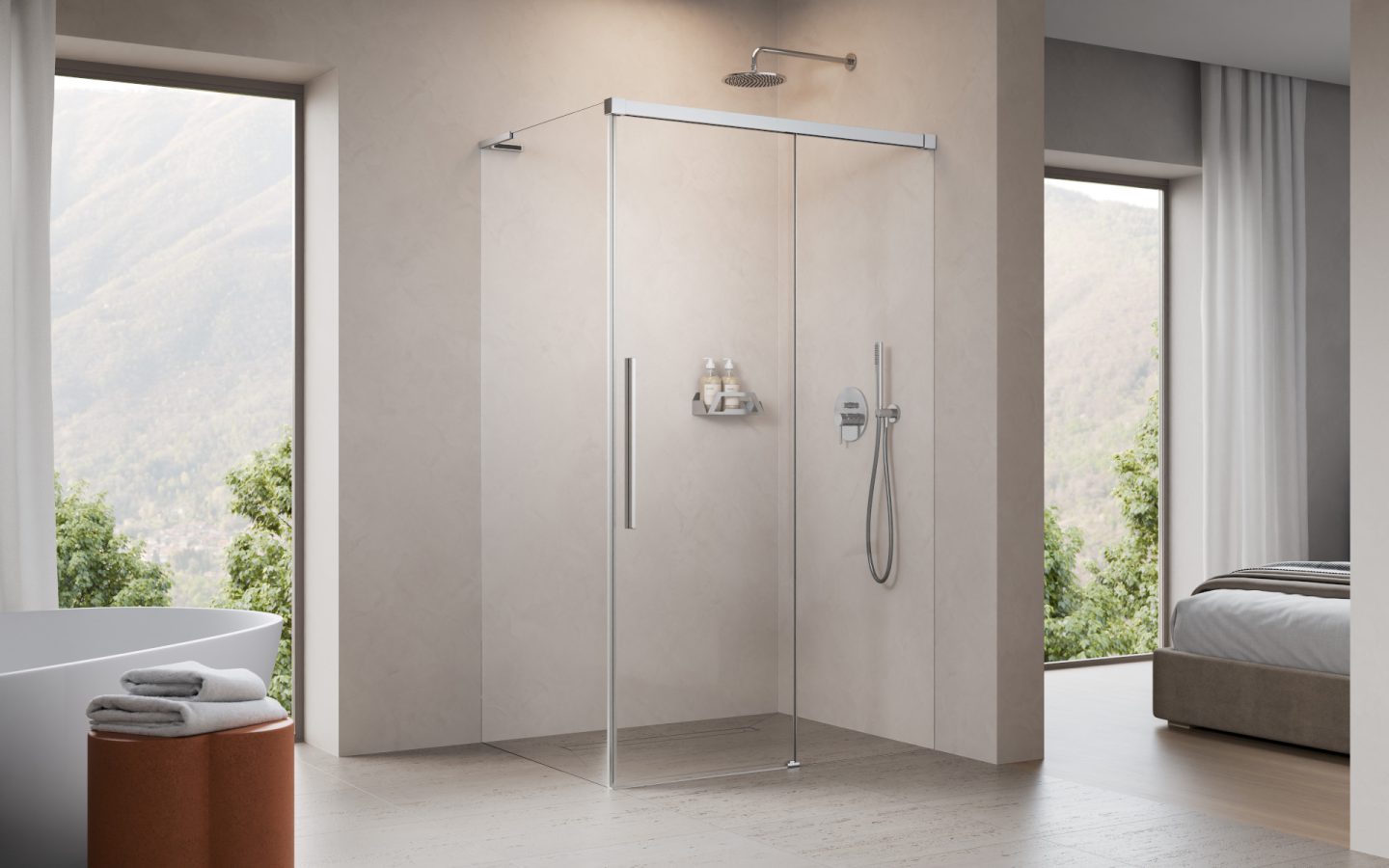 Radaway Idea 8 QL XL KDJ drzwi prysznicowe 56,7 cm rozsuwane chrom połysk/szkło przezroczyste 10560567-01-01R