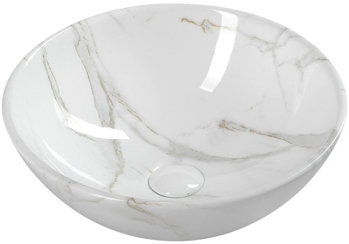 Sapho Dalma umywalka 42 cm nablatowa okrągła carrara MM117