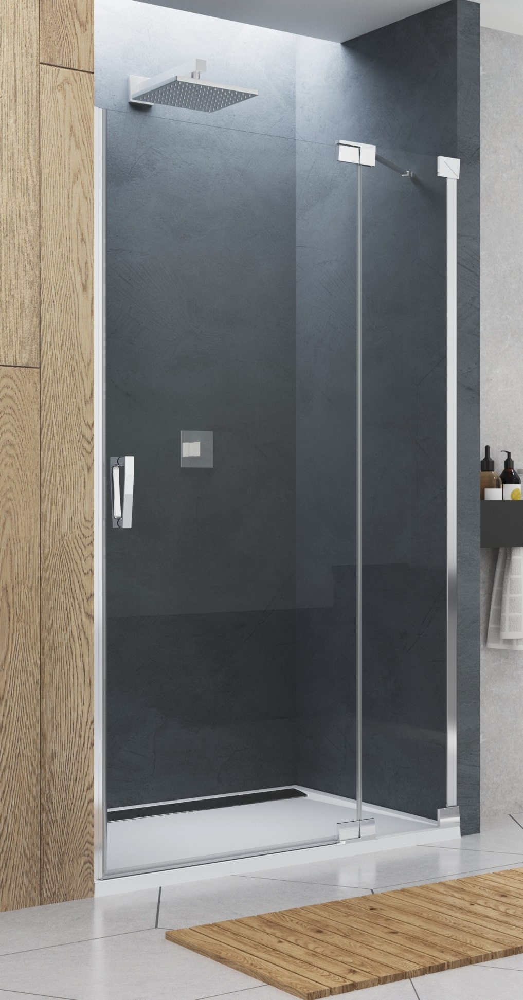 SanSwiss Cadura drzwi prysznicowe 140 cm prawe srebrny połysk/szkło przezroczyste CA13D1405007