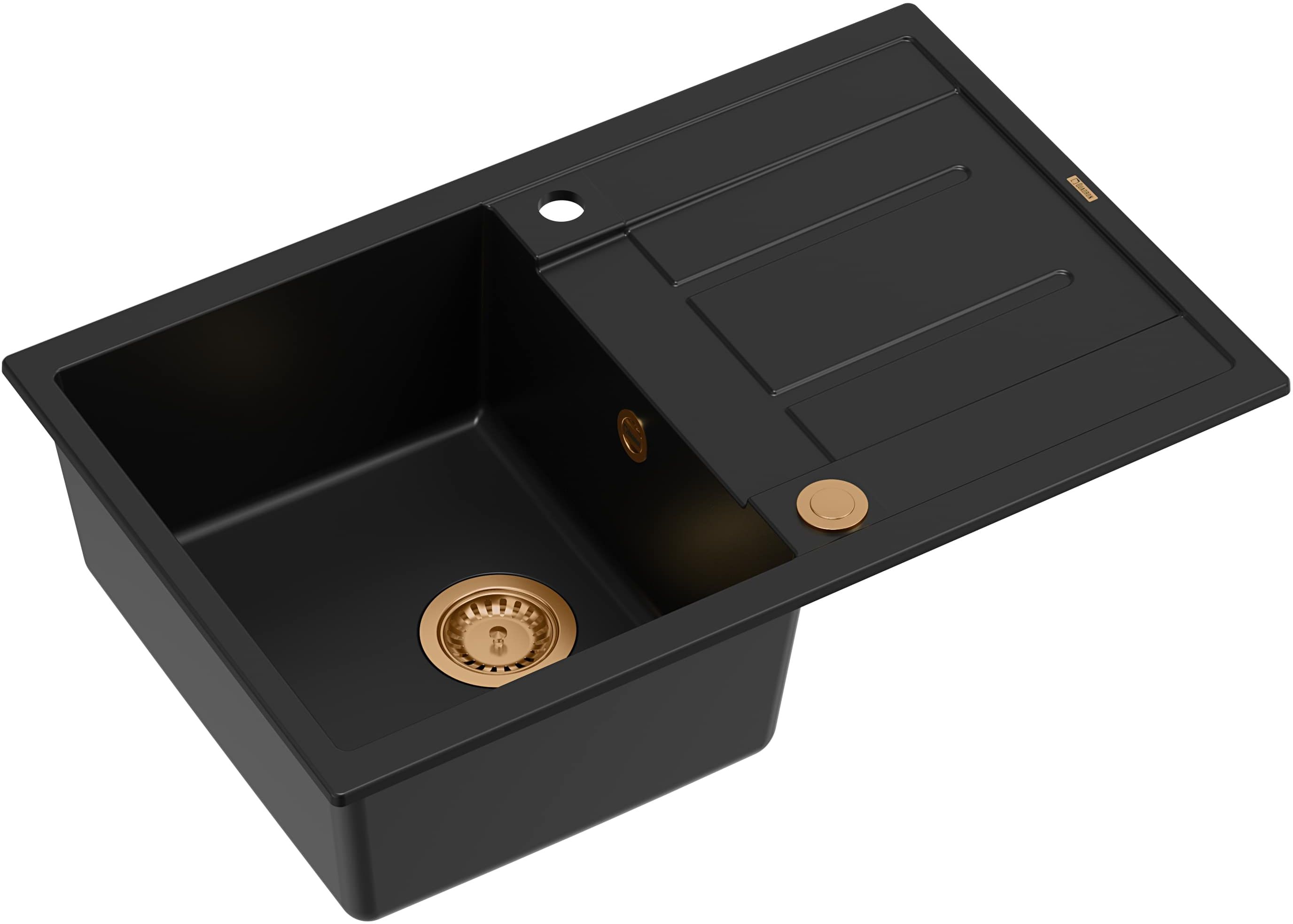 Quadron Morgan 111 zlewozmywak 78x50 cm wpuszczany GraniteQ pure carbon/miedź HB8203U7-C1_P2O