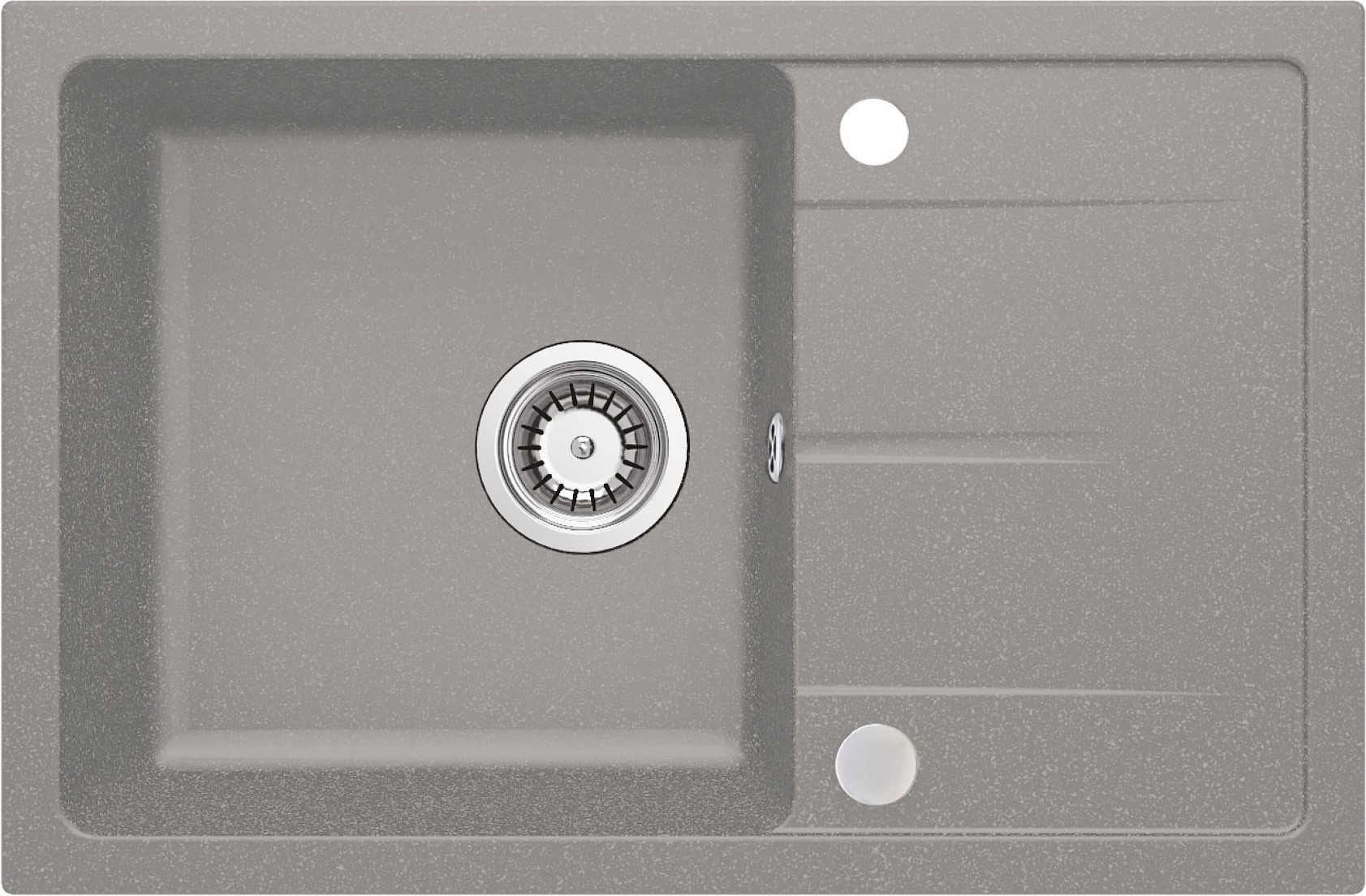 Deante Leda zlewozmywak granitowy 67x44 cm szary metalik ZRD_S113