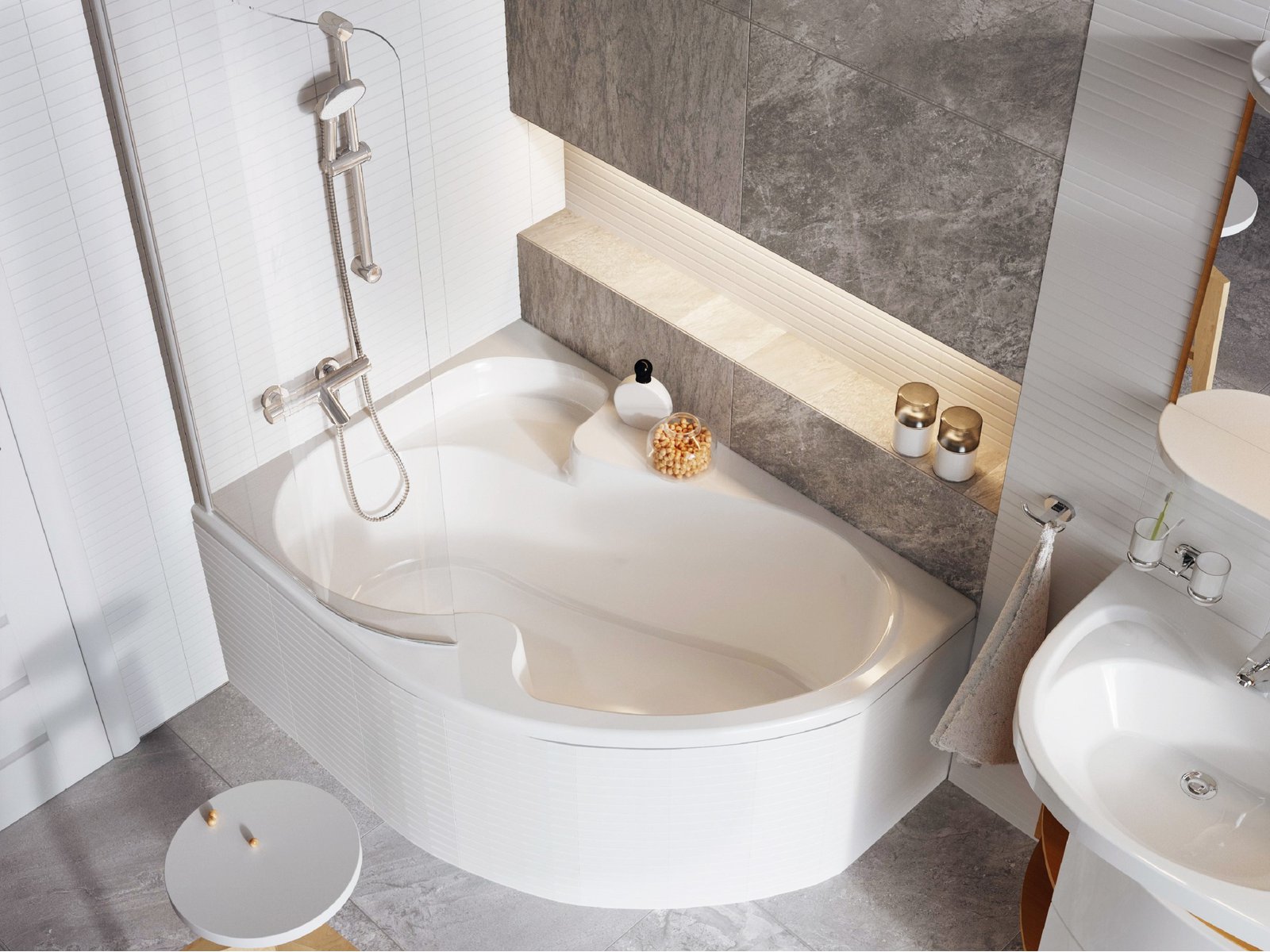 Ravak Rosa I wanna narożna 140x105 cm lewa biała CI01000000