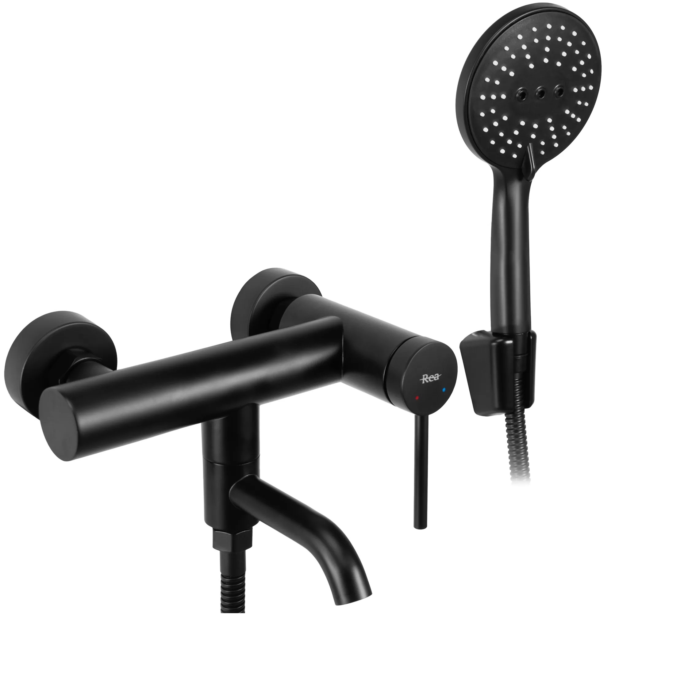 Rea Clif bateria wannowo-prysznicowa ścienna czarna REA-B4240