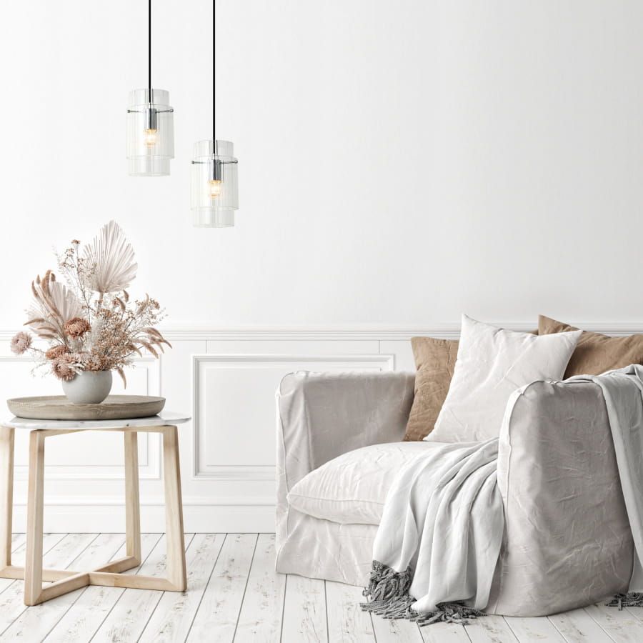 Light Prestige Savona lampa wisząca 1x40W srebrna/przezroczysta LP-707/1P - Wysyłka w 24h