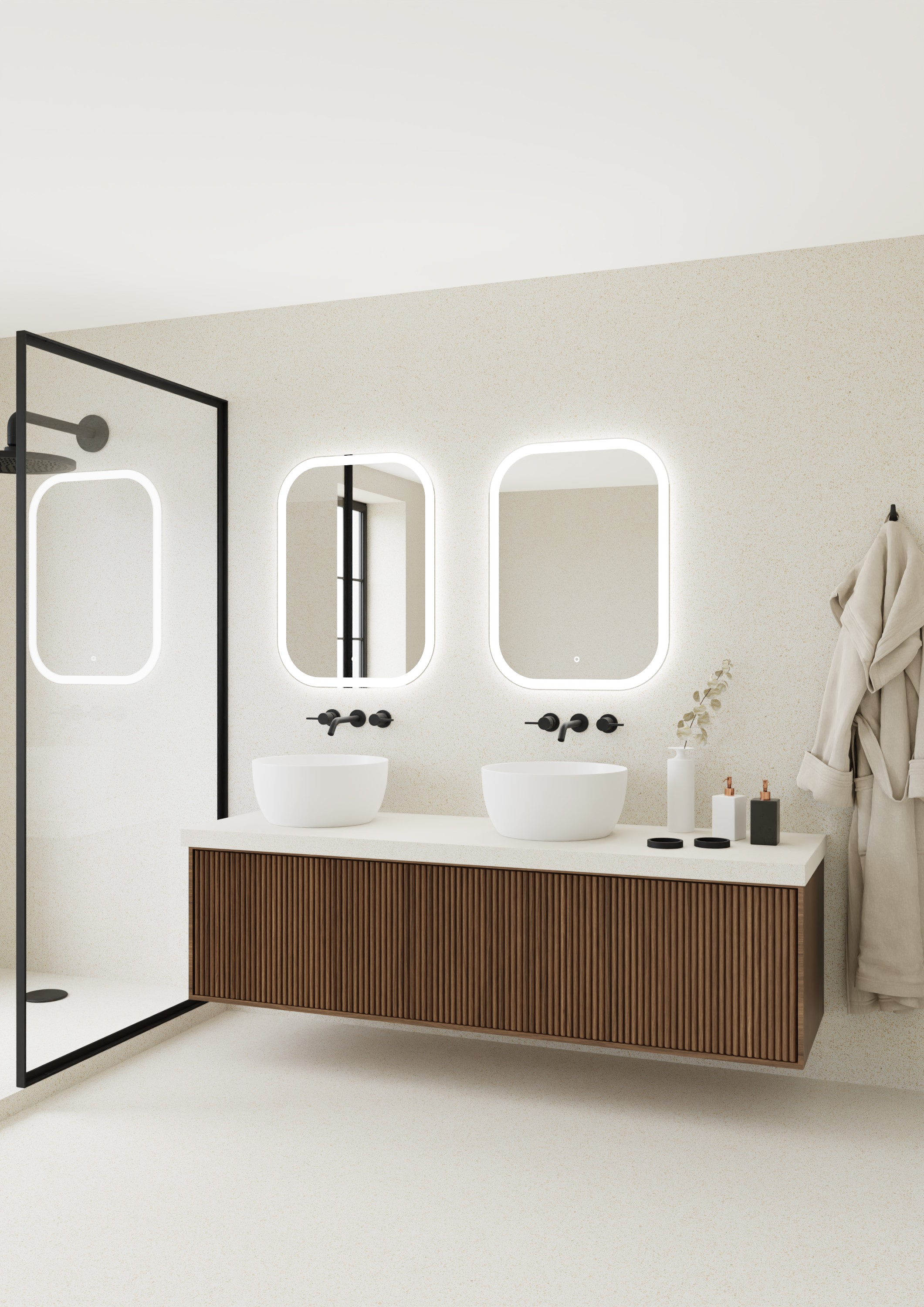 Dubiel Vitrum Indigo lustro 60x80 cm prostokątne z oświetleniem LED