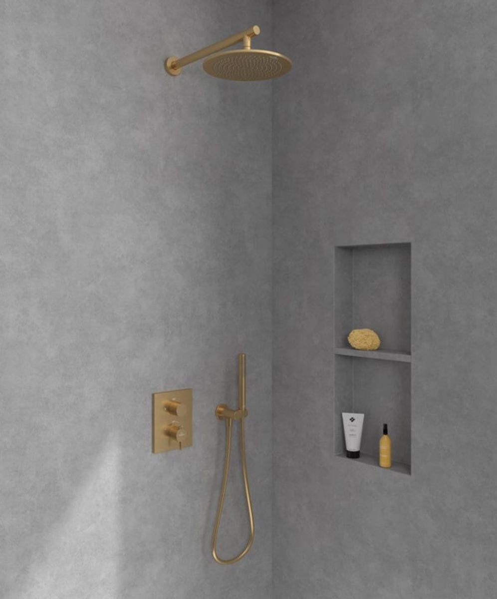 Villeroy & Boch Conum bateria wannowo-prysznicowa podtynkowa termostatyczna złoty szczotkowany TVS12700200076 - Wysyłka w 24h