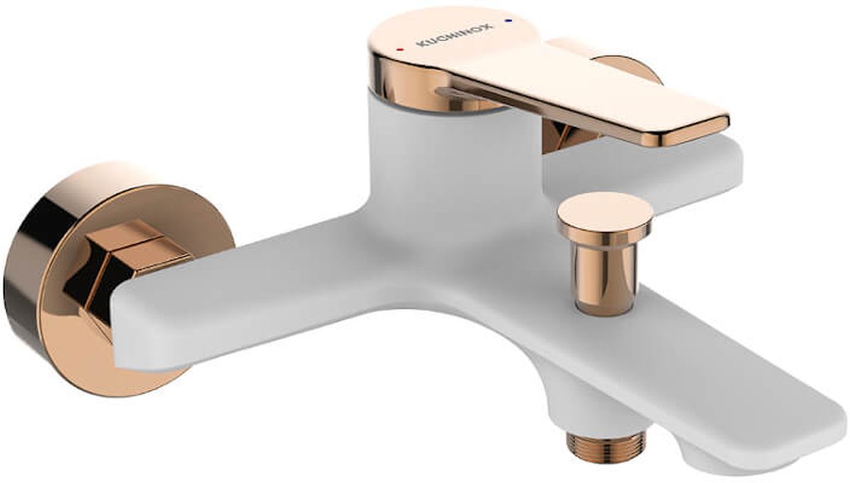 Kuchinox Alanis bateria wannowo-prysznicowa ścienna biały/różowe złoto BQI610D - Wysyłka w 24h