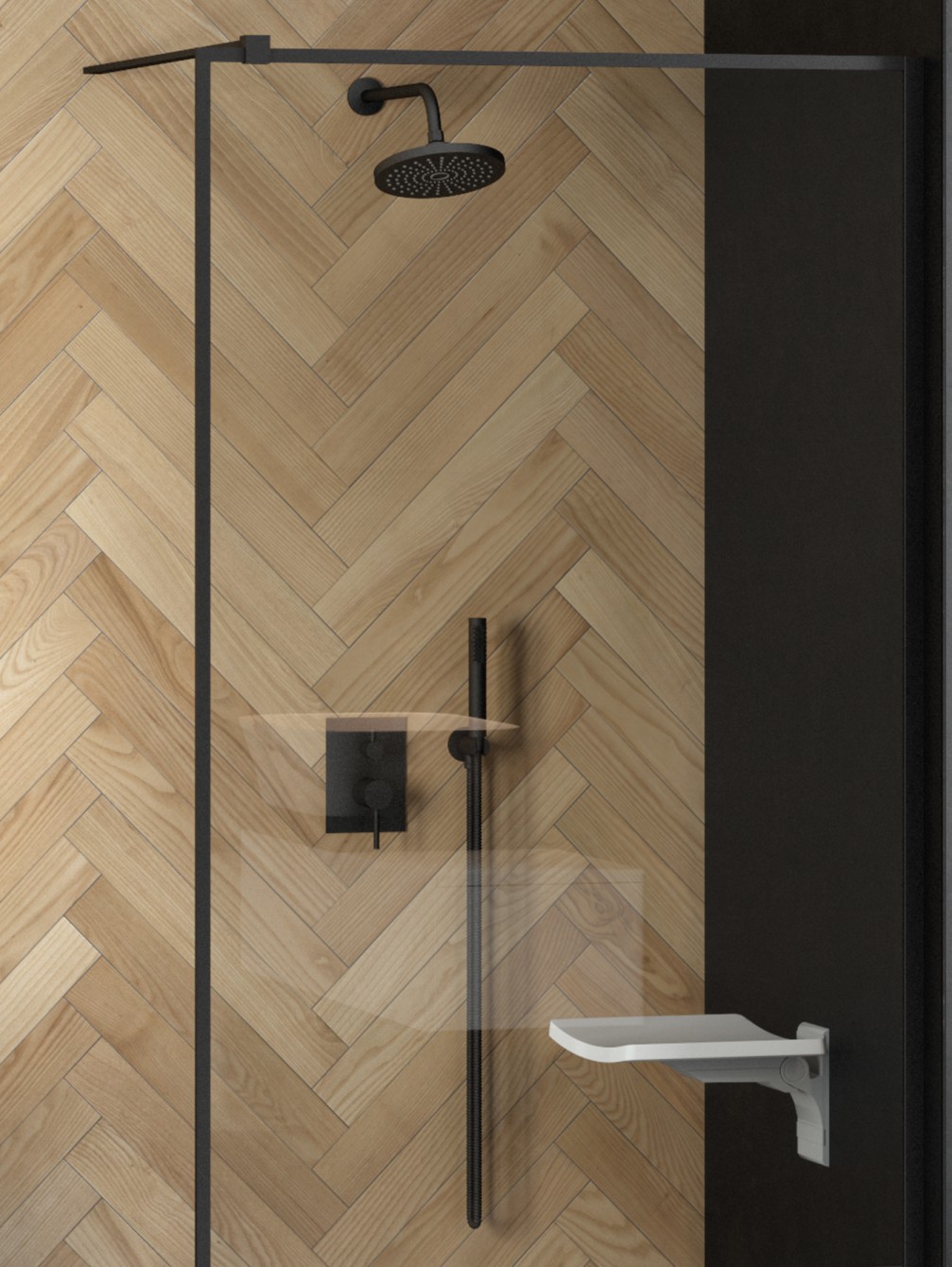 Besco Decco zestaw prysznicowy podtynkowy z deszczownicą grafit BP-DII-GR