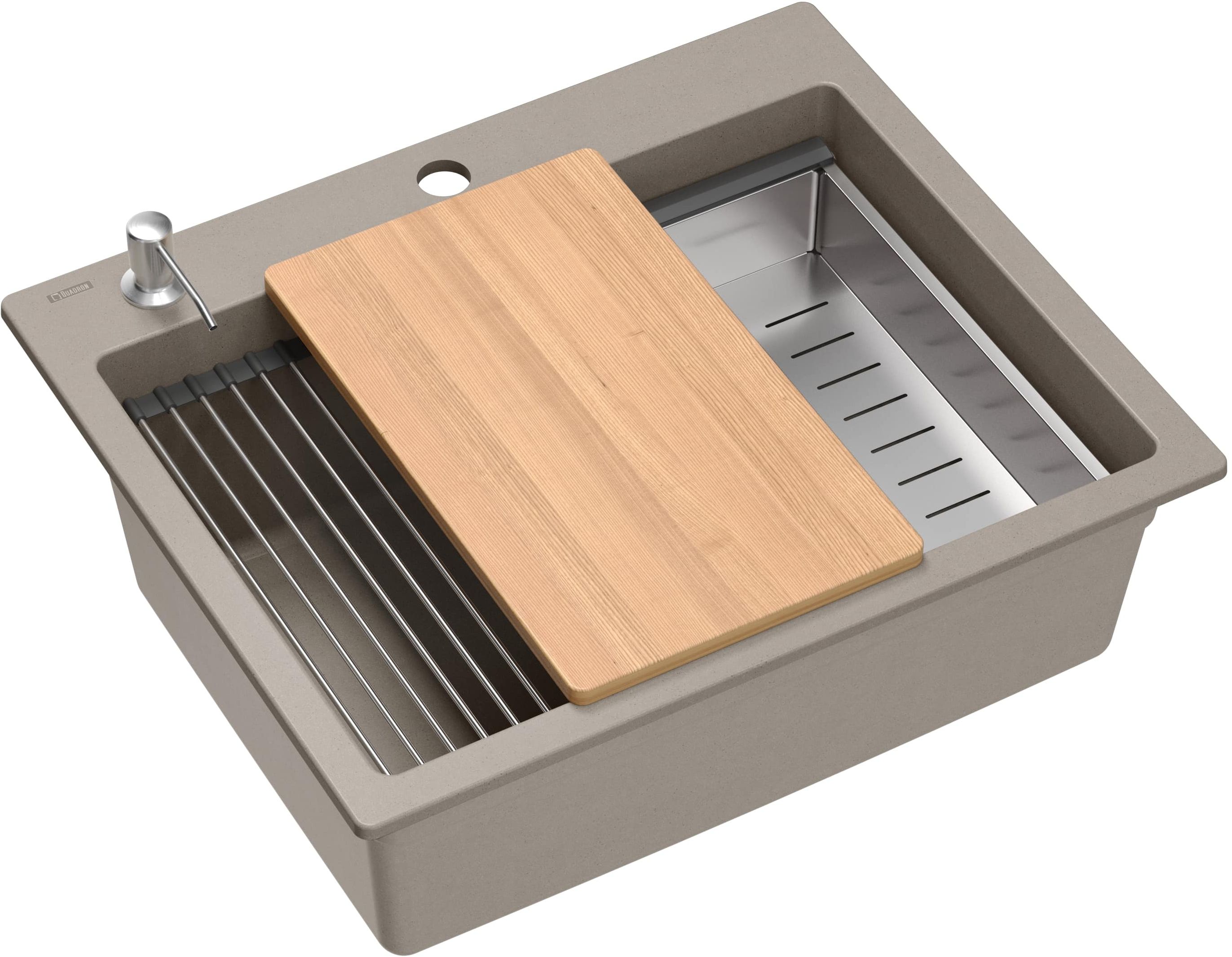 Quadron Kurt 110 zlewozmywak GraniteQ 59,5x50 cm beżowy soft taupe HCQK5052ST