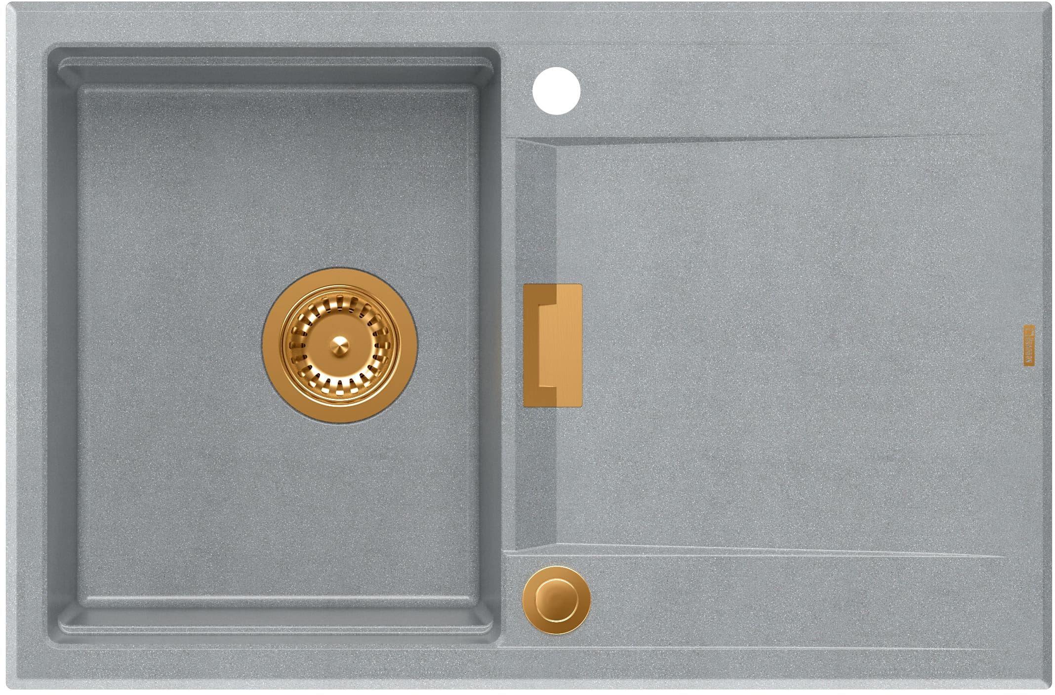 Quadron Owen 111 zlewozmywak 76x50 cm GraniteQ silver stone/miedź HQO7650U5_PVDC1