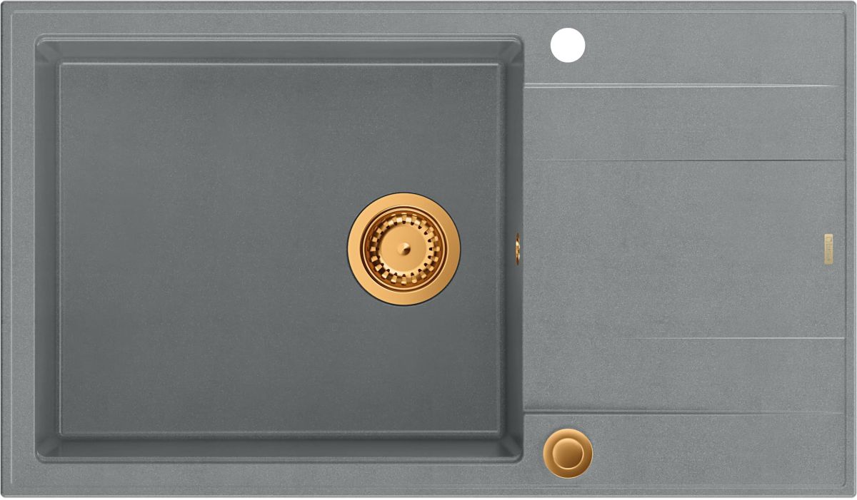 Quadron Evan 136 XL zlewozmywak 86x50 cm GraniteQ silver stone/miedź HCQE58650U5_PVDC1_P2O