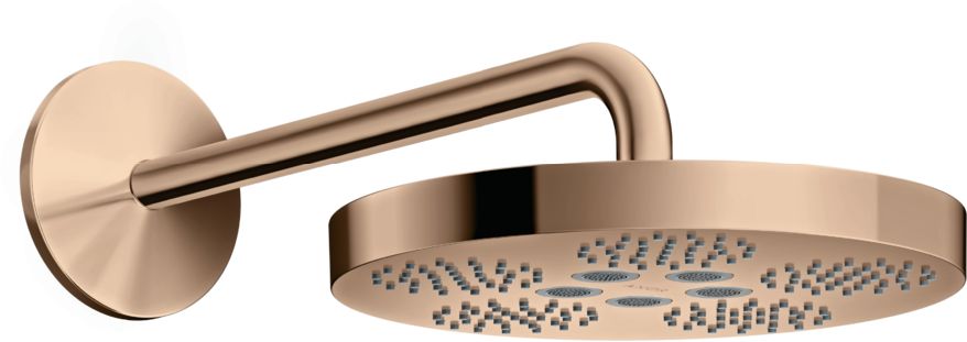 Axor One deszczownica 28 cm okrągła z ramieniem ściennym czerwone złoto polerowane 48491300