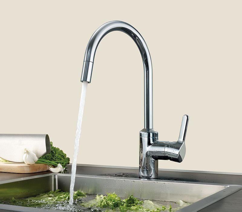 Kludi Bingo Star bateria kuchenna stojąca z wyciąganą wylewką chrom 428510578