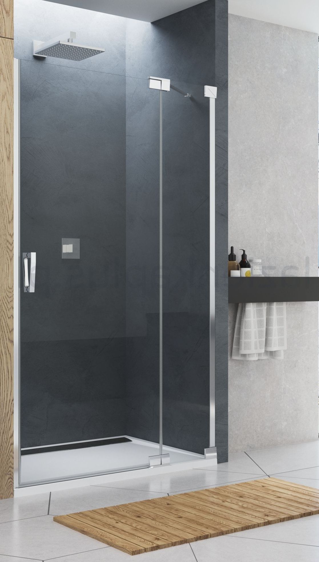 SanSwiss Cadura drzwi prysznicowe 120 cm prawe srebrny połysk/szkło przezroczyste CA13D1205007