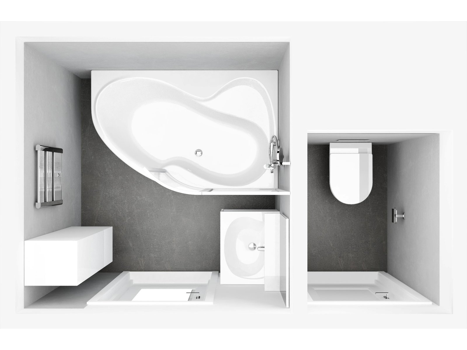 Ravak Rosa 95 wanna narożna 150x95 cm prawa biała C561000000