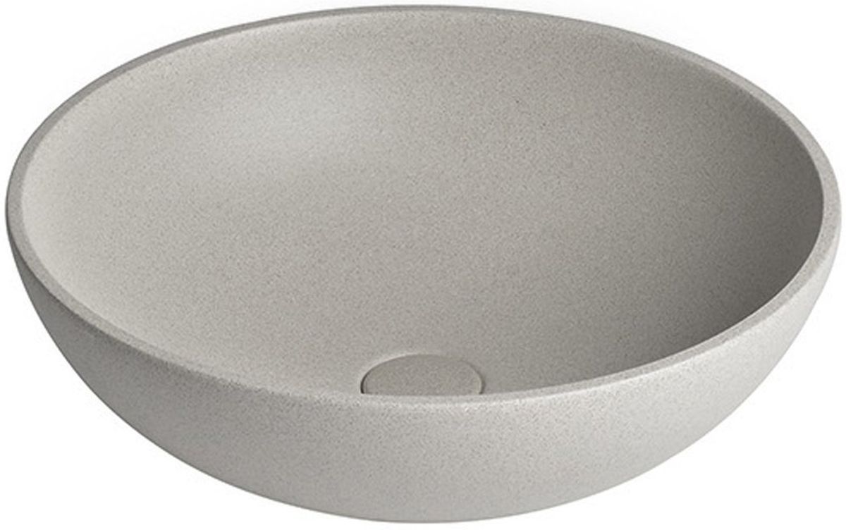 Sapho Turf umywalka 44 cm nablatowa okrągła betonowa biały piaskowiec AR437