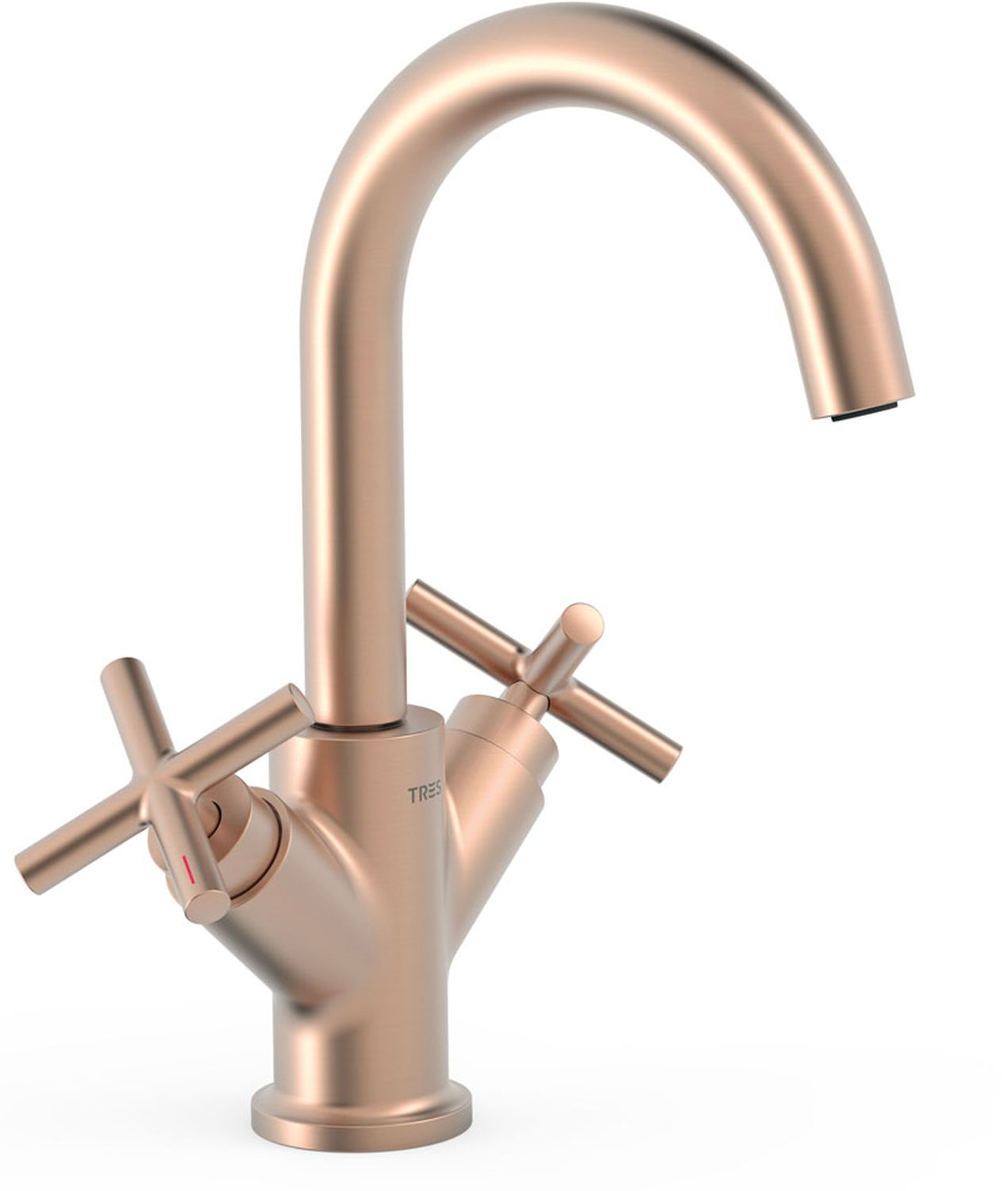 Tres Mont Blanc bateria umywalkowa stojąca różowe złoto mat 28310301OPM