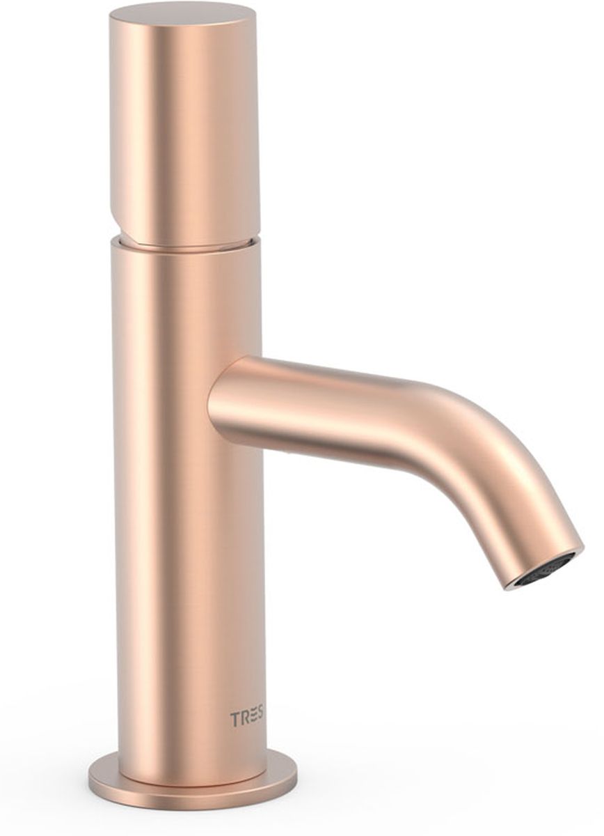 Tres Study-Tres bateria umywalkowa stojąca różowe złoto mat 261.903.01.OPM