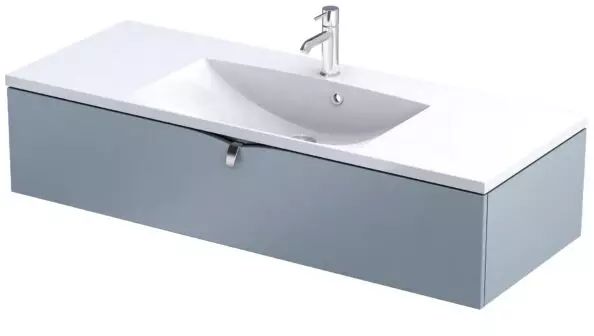 Oristo Siena szafka 119,6x45,5x25 cm podumywalkowa wisząca szaroniebieska mat OR45-SD1S-120-16