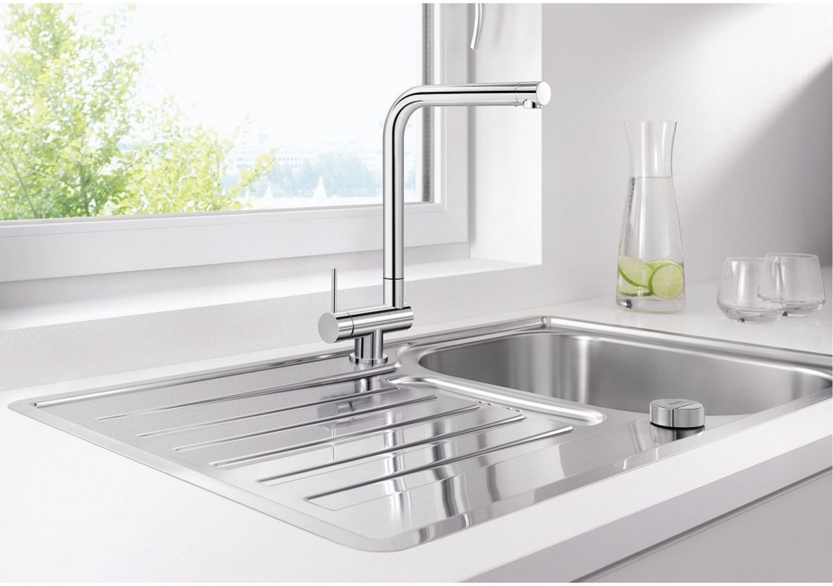 Blanco Laressa-F bateria kuchenna stojąca podokienna chrom 521546