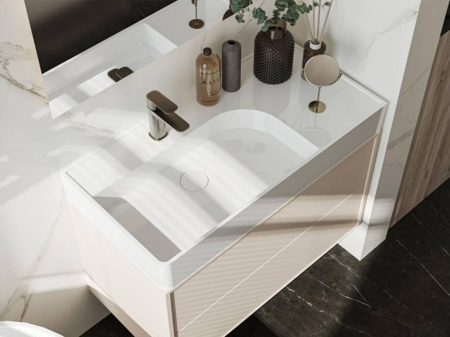 Miraggio Optimus umywalka 95x48 cm nablatowa prostokątna biały połysk 0001880