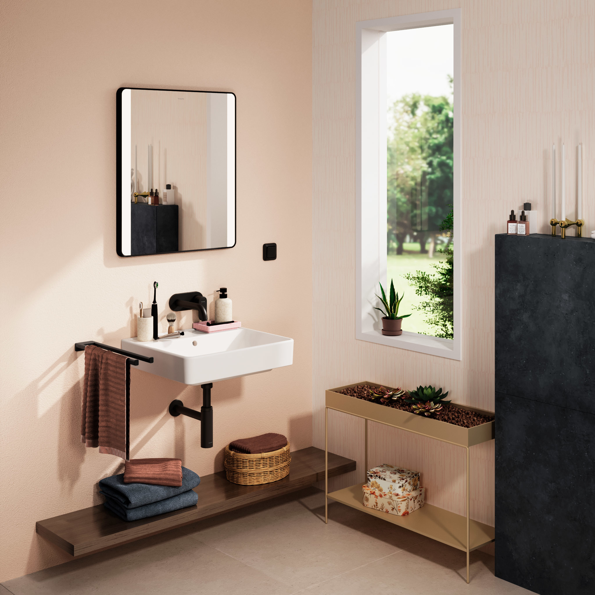 Hansgrohe Xanuia Q umywalka 55x48 cm prostokątna ścienna biała 60235450