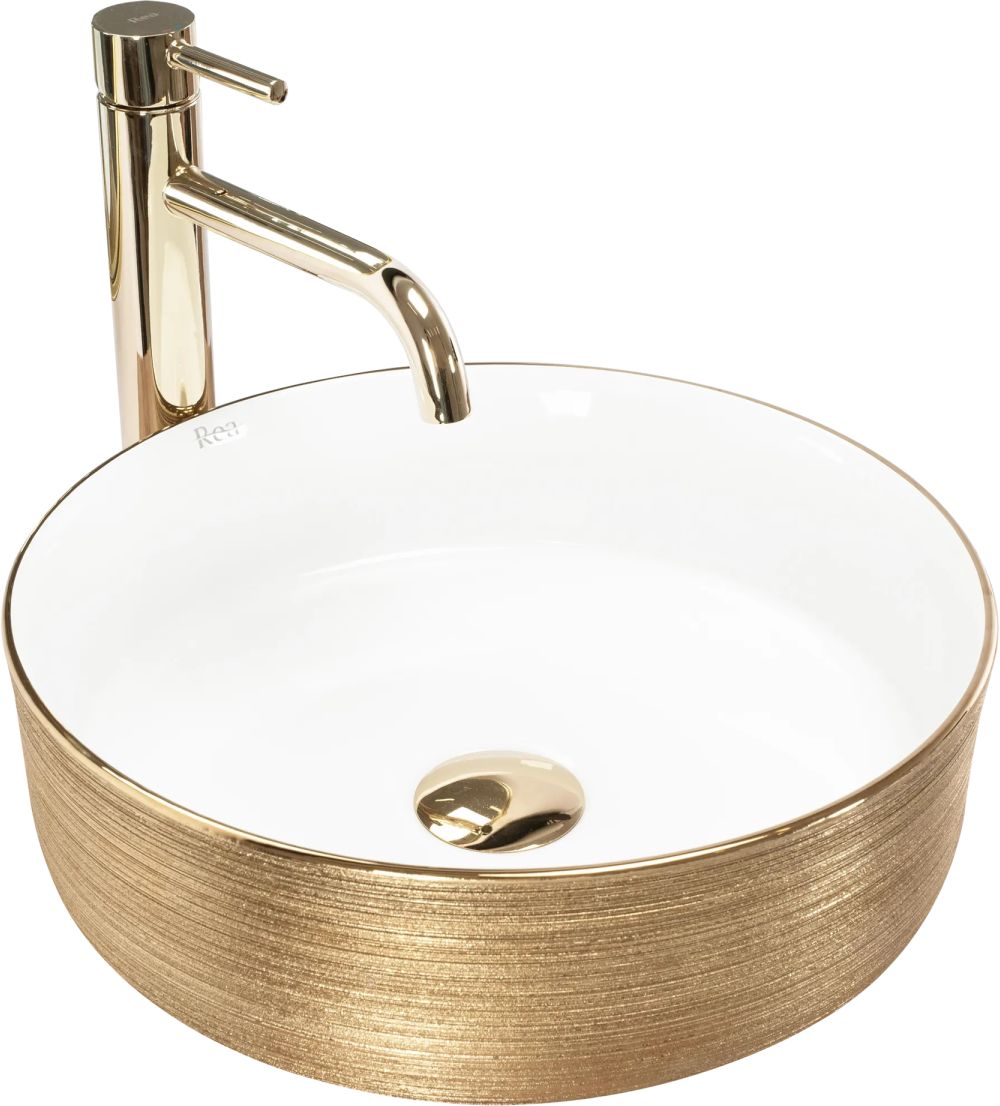 Rea Sami umywalka 36x36 cm okrągła nablatowa REA-U6630