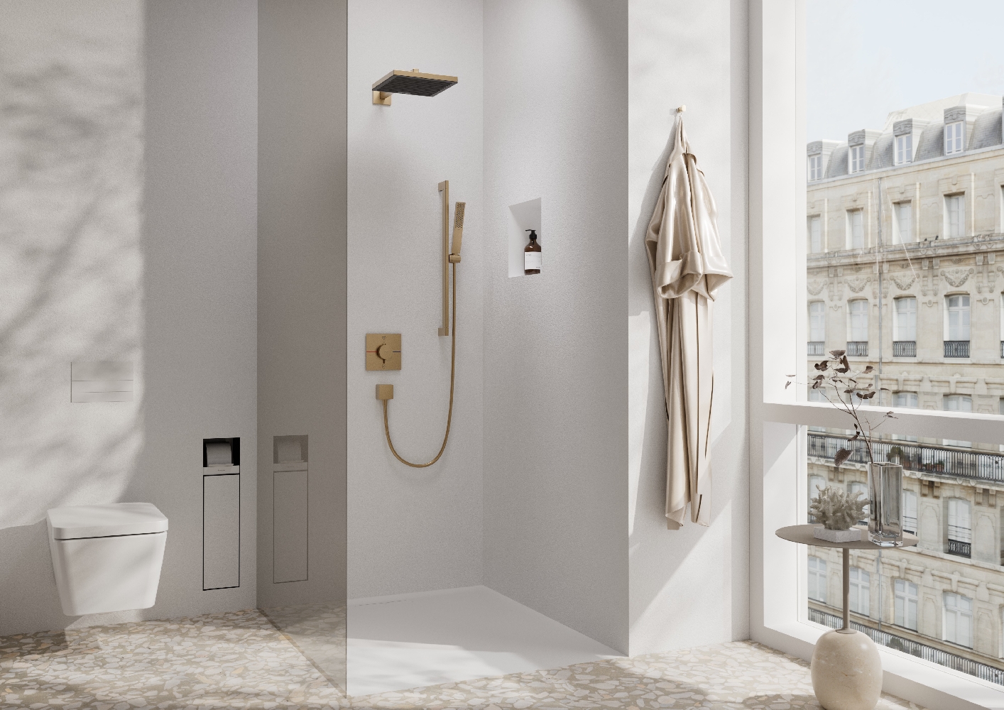 Hansgrohe Unica drążek prysznicowy 65 cm z wężem brąz szczotkowany 24404140