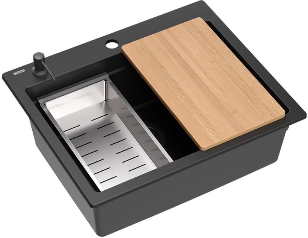 Quadron Kurt 110 zlewozmywak 59,5x50 cm GraniteQ pure carbon HCQK5052BLMPC - Wysyłka w 24h