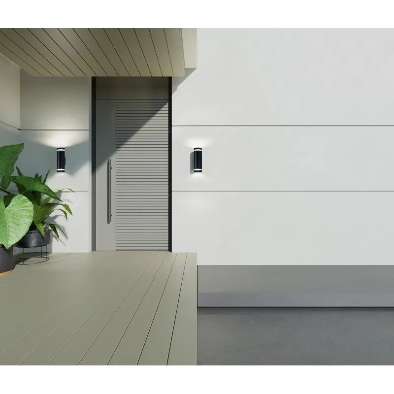 Italux Fondo kinkiet zewnętrzny 2x40 W czarny piaskowany OWL-2067-2-GU10