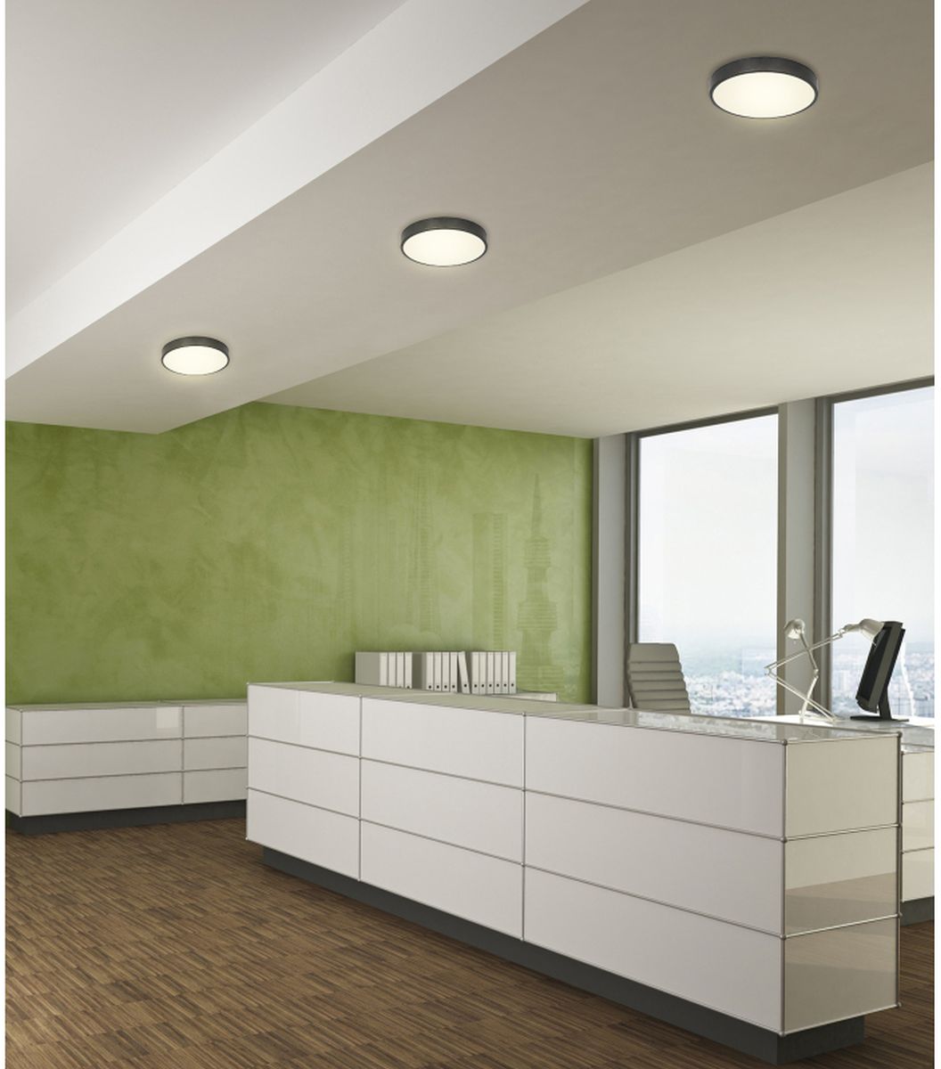 Globo Lighting Lucena plafon 1x28W LED czarny mat/biały opalizowany 12368-30