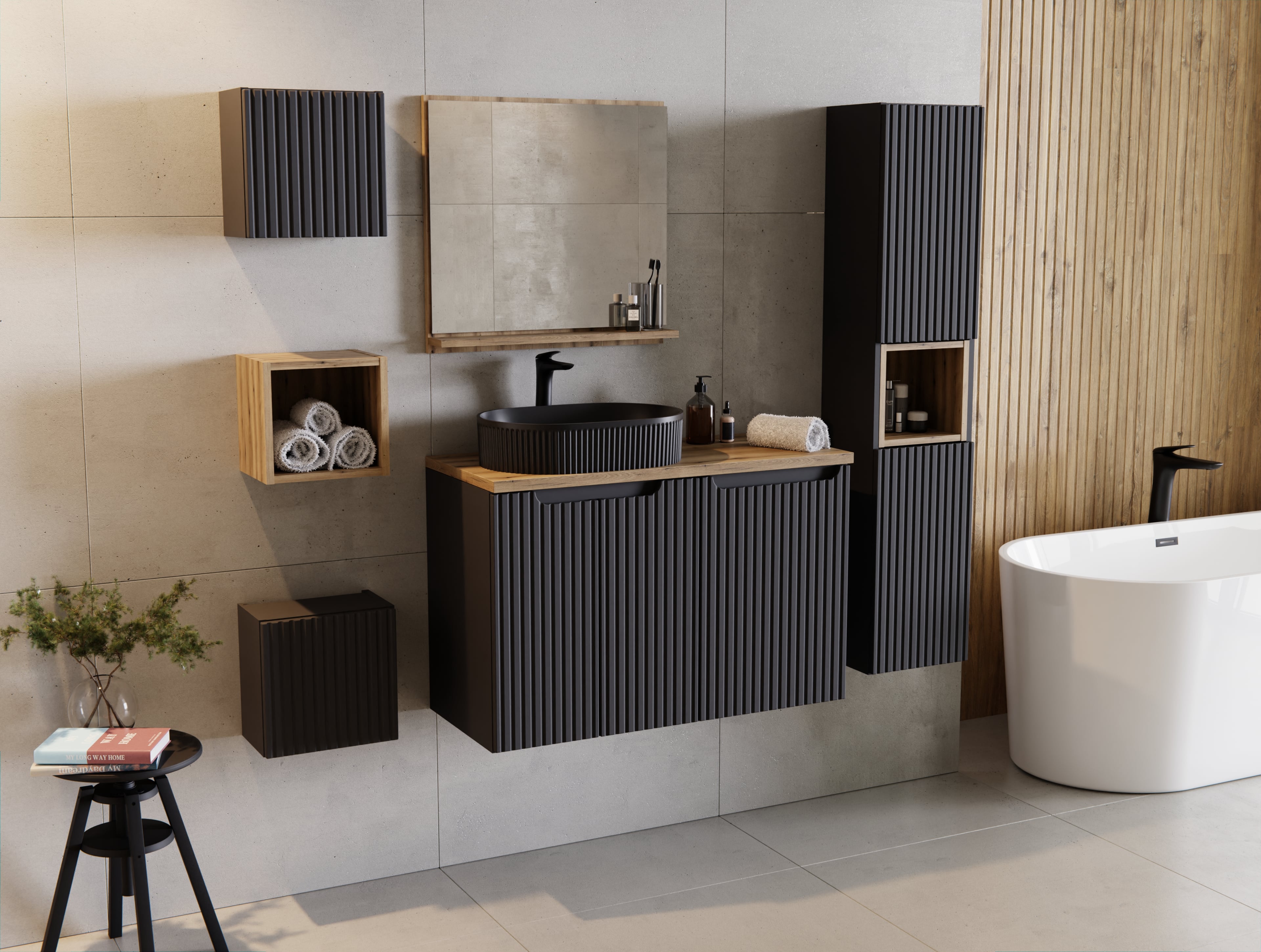 Comad Beyond 5 umywalka 48x32,5 cm owalna nablatowa czarna BEYOND 5 BLACK ( E-6564 )