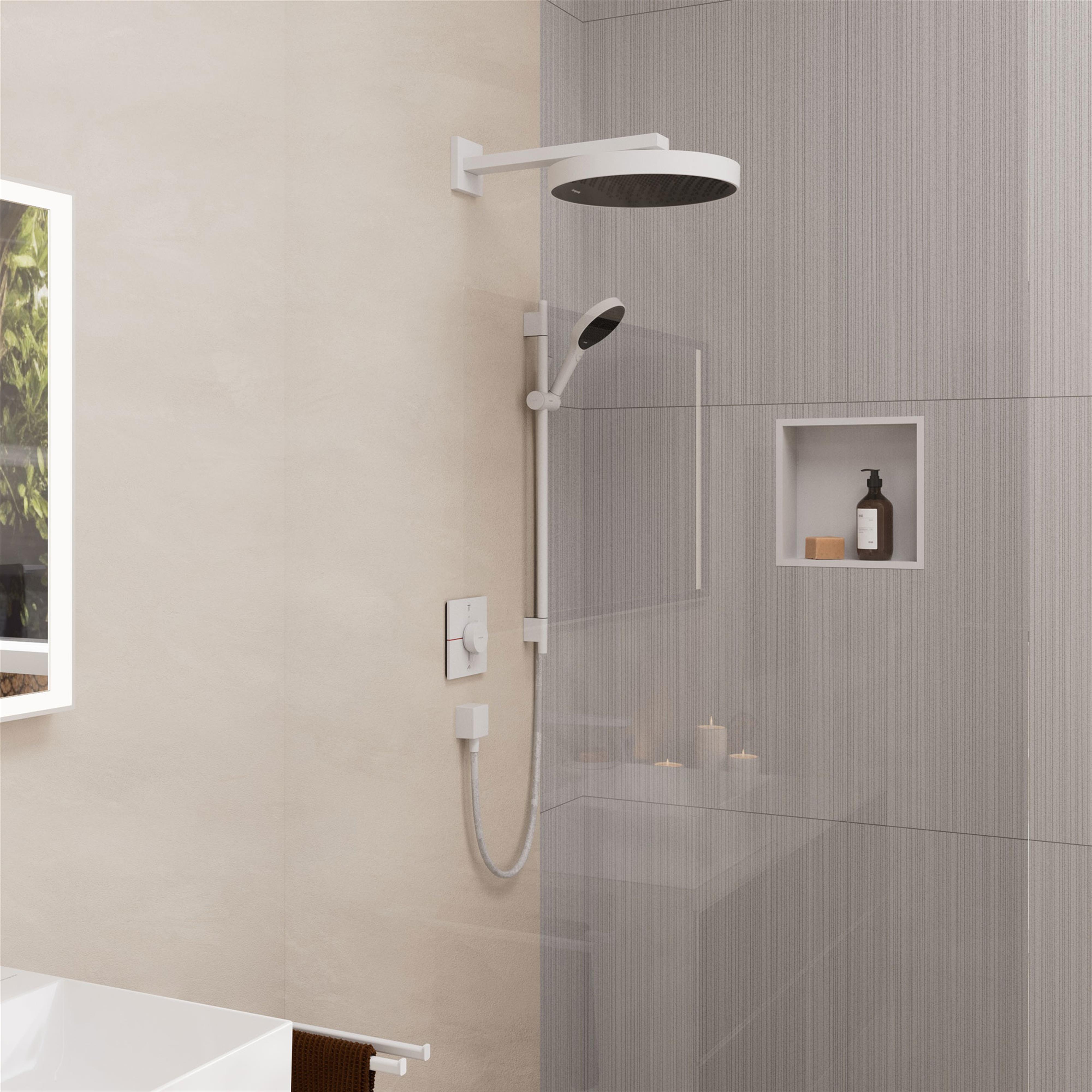 Hansgrohe Rainfinity zestaw prysznicowy ścienny EcoSmart biały mat 28746700