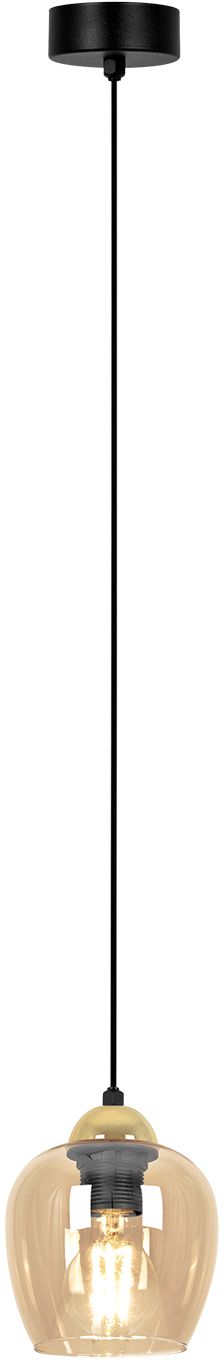 Kaja Tula lampa wisząca 1x15 W czarna-złota-bursztynowa K-5605