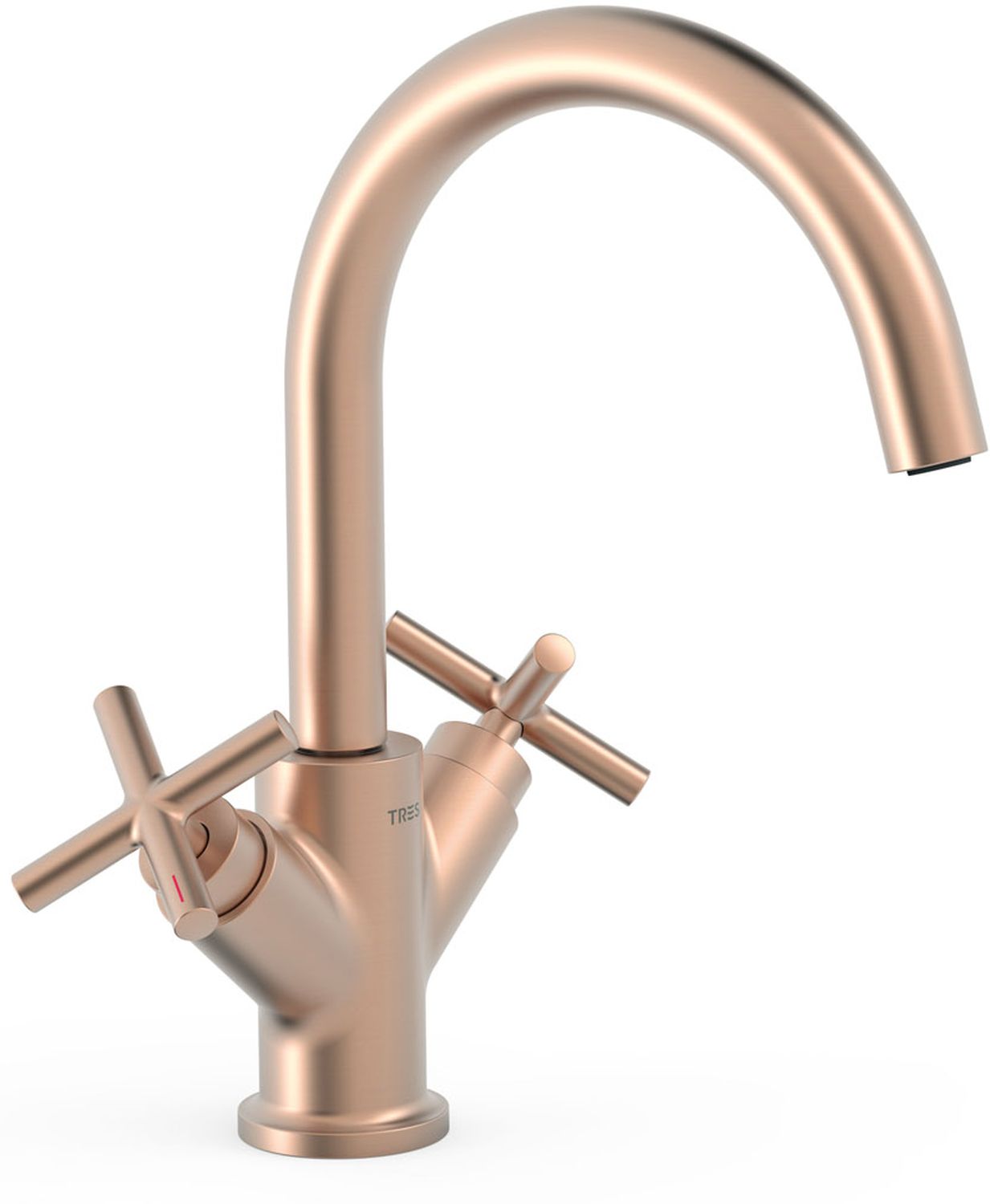 Tres Mont Blanc bateria umywalkowa stojąca różowe złoto mat 28320301OPM