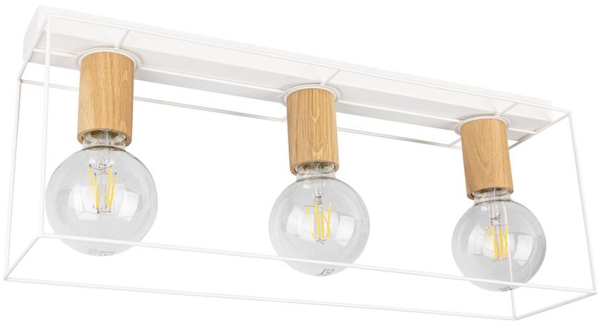 Spot-Light Gretter lampa podsufitowa 3x60W biały/dąb olejowany 4030203830075
