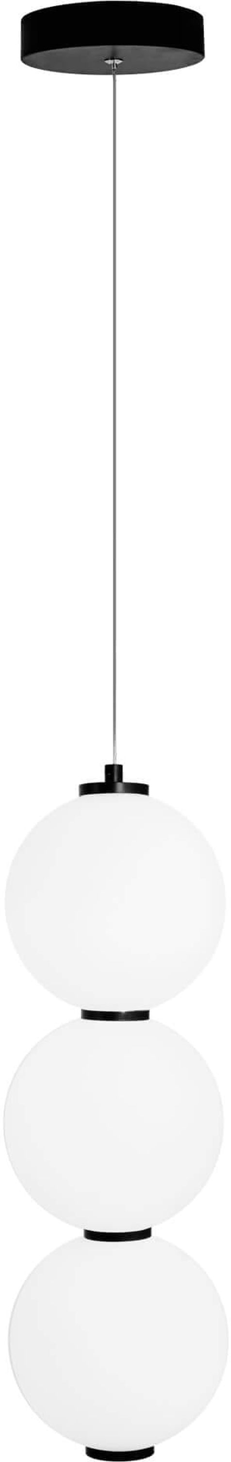 MaxLight Tama lampa wisząca 1x23W LED czarna/szkło mleczne P0470