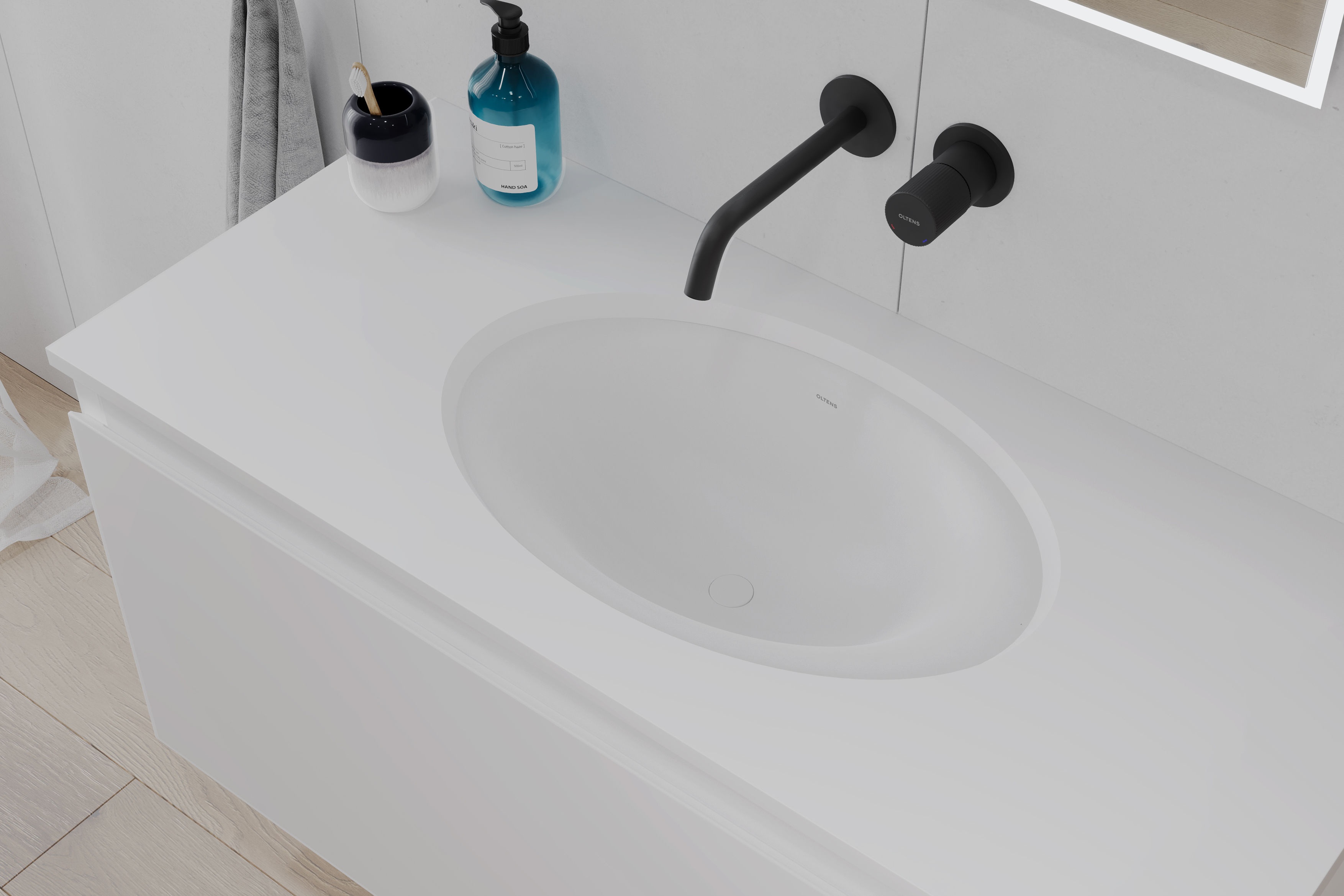 Oltens Gapa umywalka 61x41 cm podblatowa owalna biała 40105000 - Wysyłka w 24h