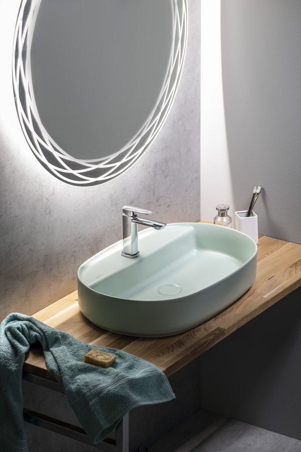 Isvea Infinity umywalka 60x40 cm owalna nablatowa 10NF65060-2T