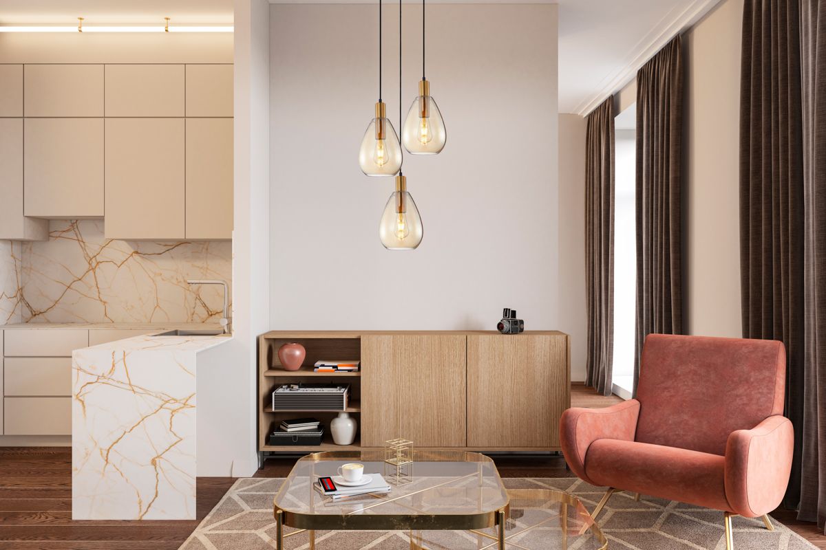 Italux Zulo lampa wisząca 3x40 W mosiądz PND-27812-3A-BRO-AMB