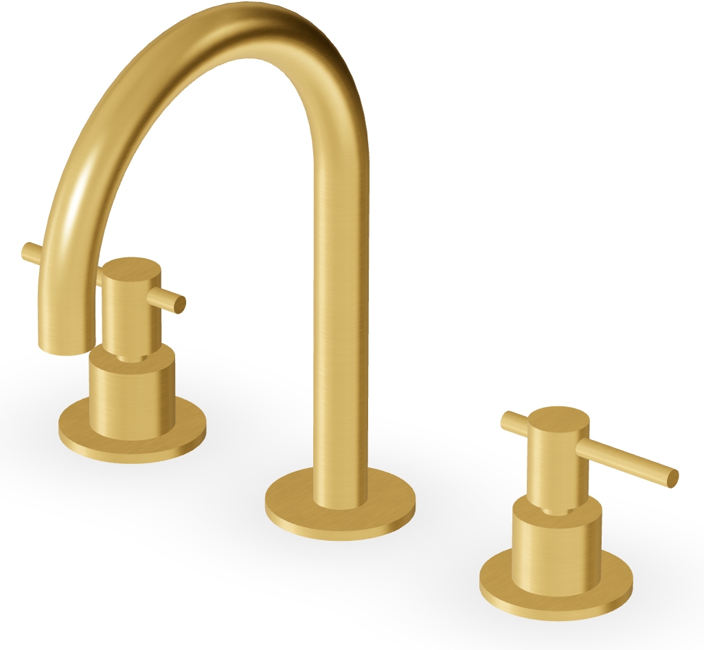 Zucchetti Helm bateria umywalkowa stojąca 3-otworowa złoto szczotkowane ZHL515.XP41