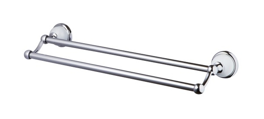 Bisk Grenada wieszak podwójny 46 cm chrom/biały 06907