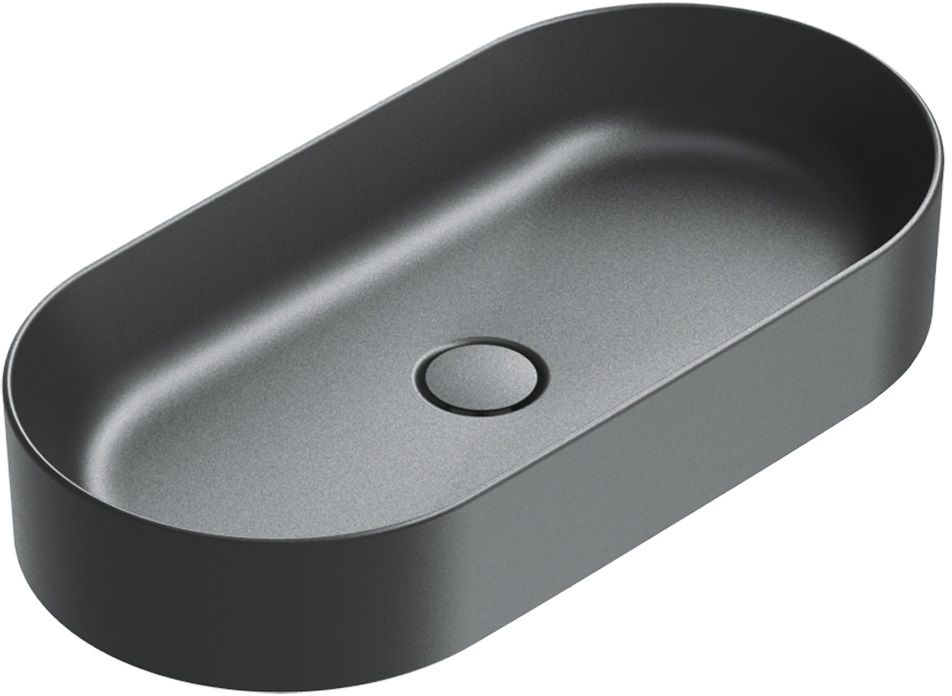 Catalano Zero umywalka 70x35 cm owalna nablatowa czarna 0122700022