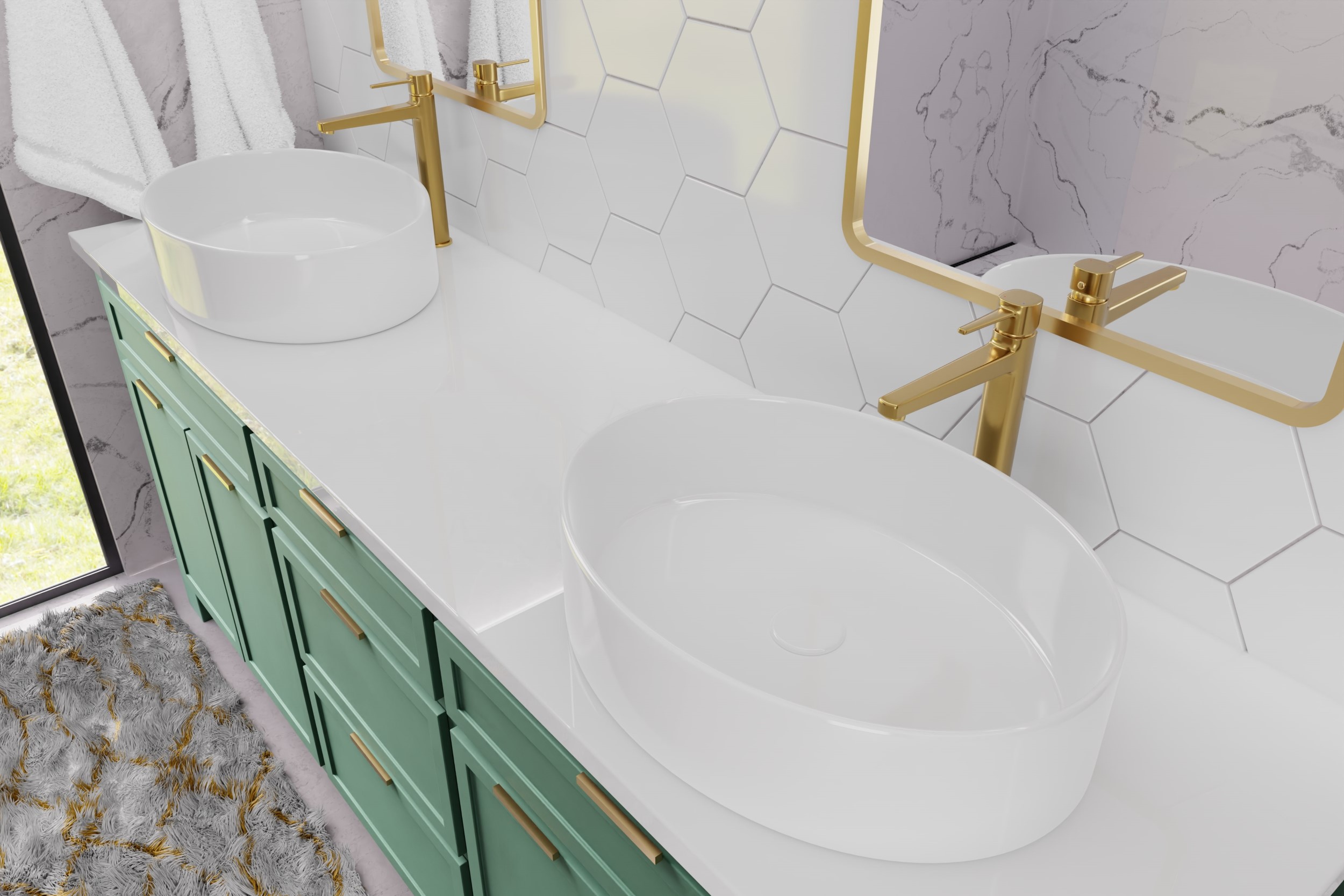 Invena Astri umywalka 55x41 cm nablatowa owalna biała CE-30-001