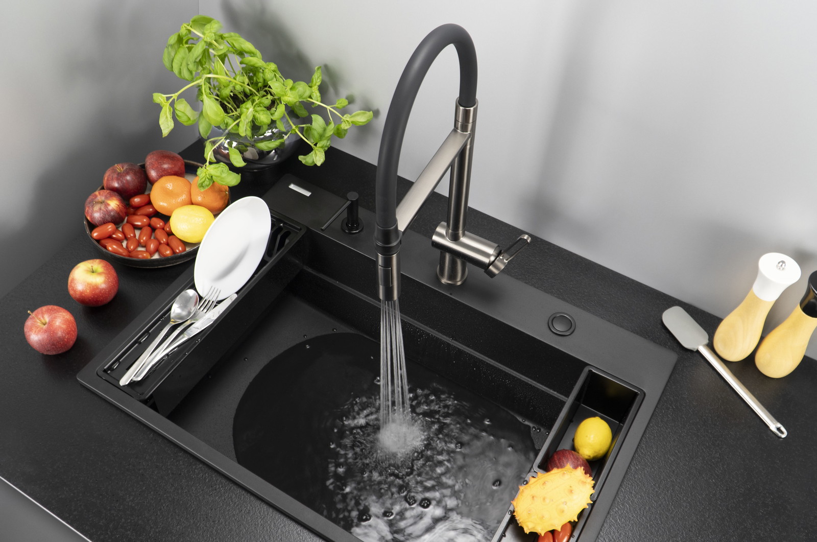 Deante Magnetic bateria kuchenna stojąca titanium BRM_D72M