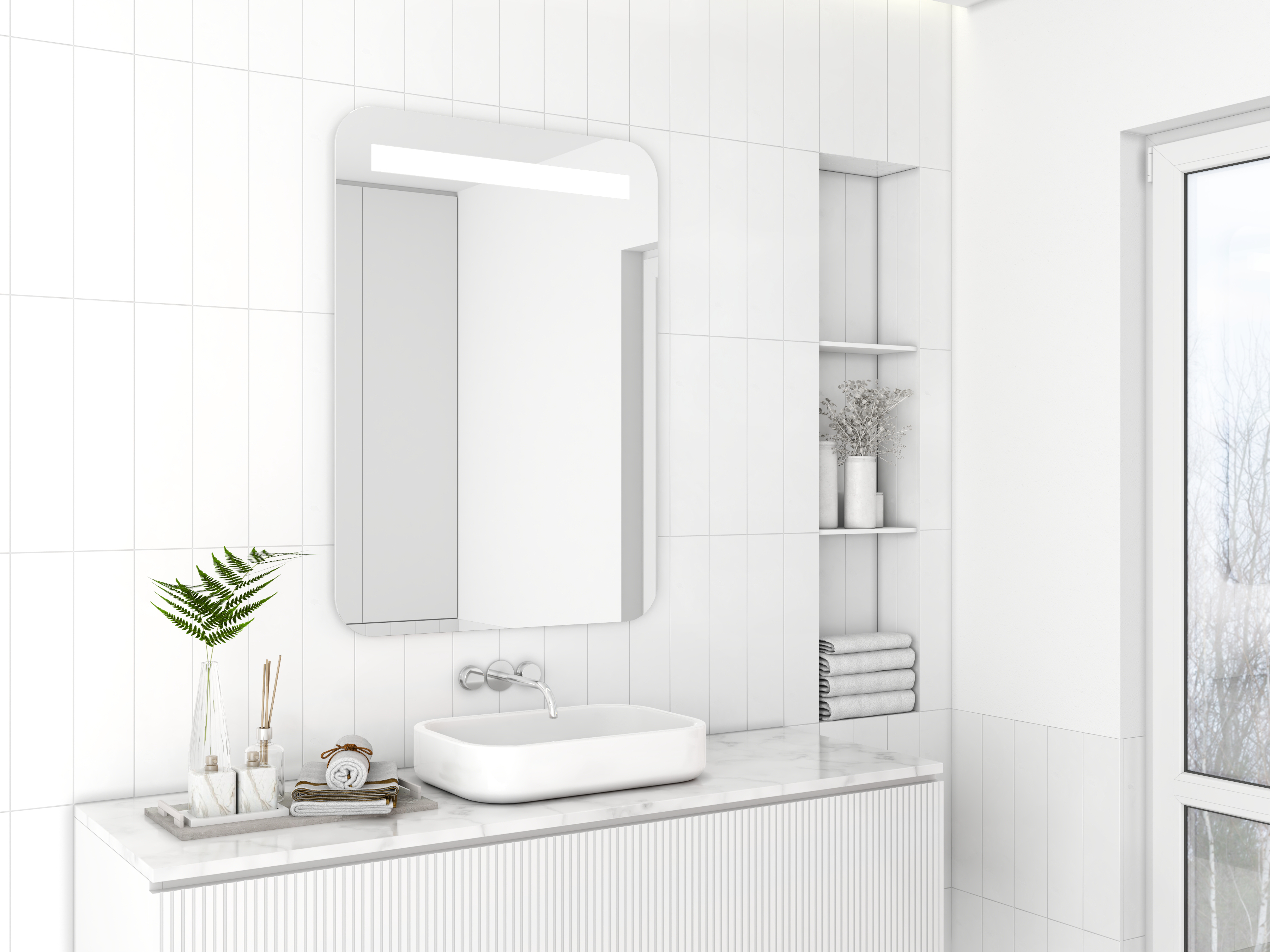 Dubiel Vitrum Uno lustro 70x50 cm prostokątne z oświetleniem LED