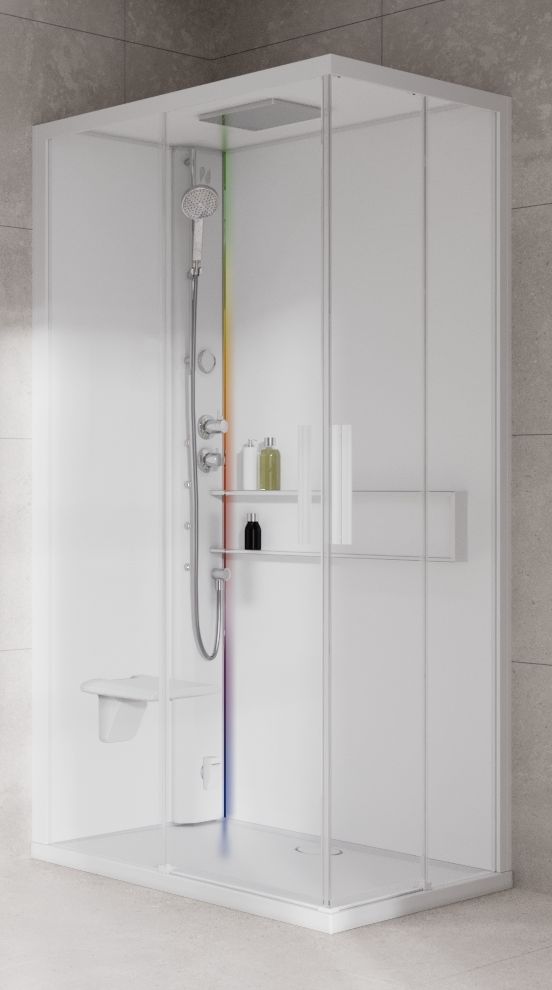 Novellini Glax 2 2.0 A kabina z hydromasażem 90x70 cm lewa parowa z brodzikiem total biała G22A9079ST5-1UU