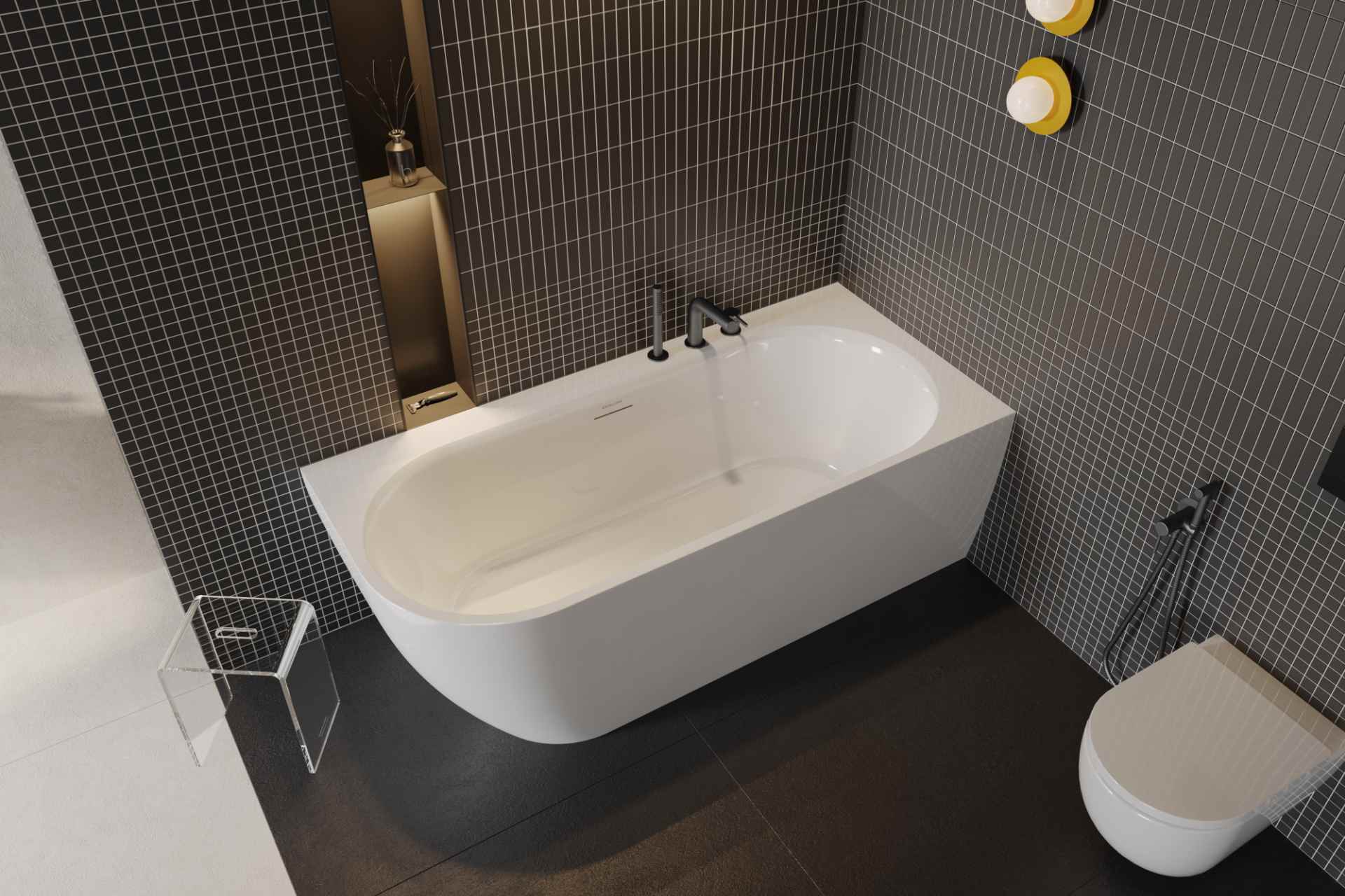 Excellent Oceana 2.0 wanna narożna 165x75 cm owalna biały połysk WAEX.OCE2.165NL.WH