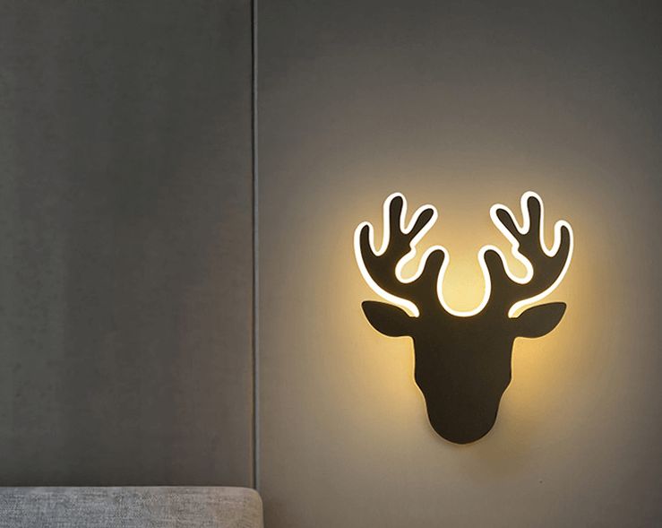 Abigali Origami Deer kinkiet 1x3W LED czarny/biały DEER-2-B