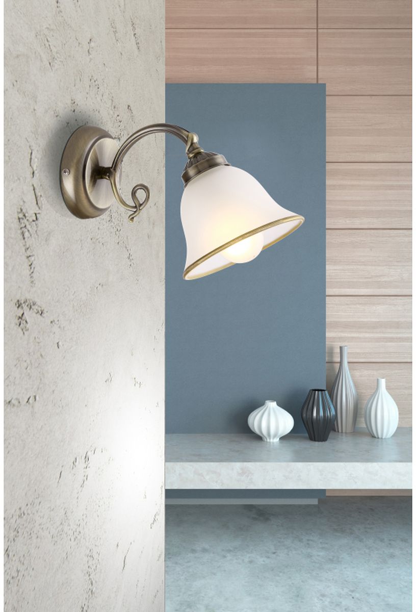 Globo Lighting Odin kinkiet 1x60W stare złoto/satyna 60208W